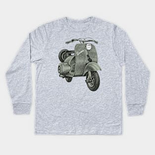 Vintage Vespa Kids Long Sleeve T-Shirt